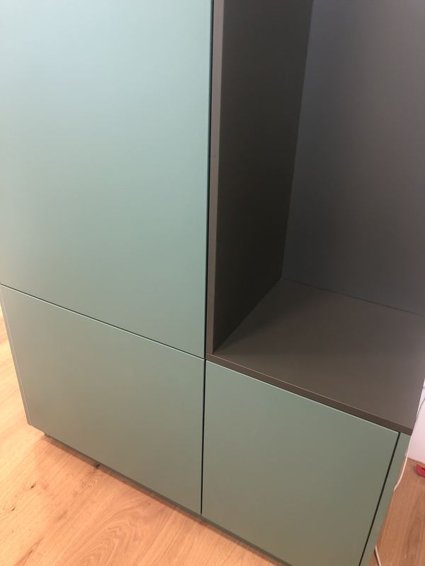 Custom entryway storage unit, detail